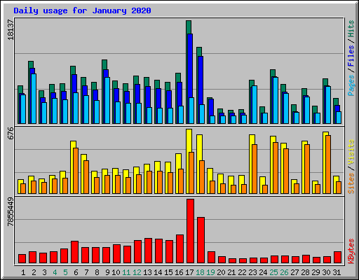 Daily usage for January 2020