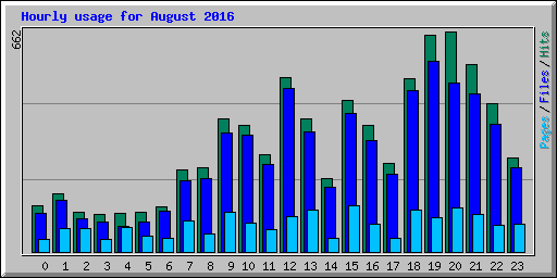 Hourly usage for August 2016