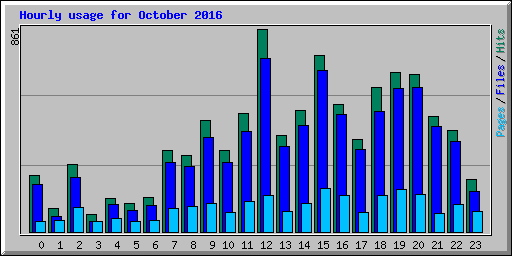 Hourly usage for October 2016