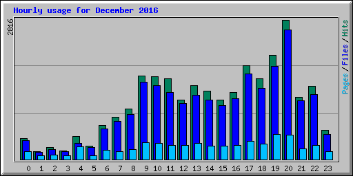 Hourly usage for December 2016