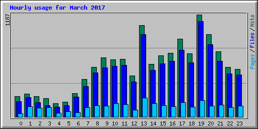 Hourly usage for March 2017