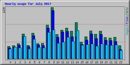 Hourly usage for July 2017