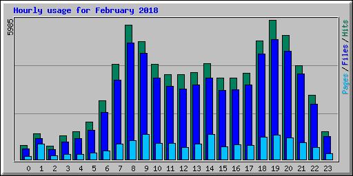 Hourly usage for February 2018