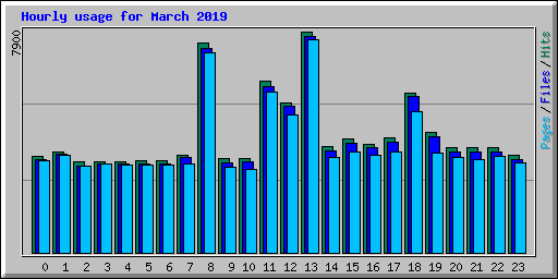 Hourly usage for March 2019