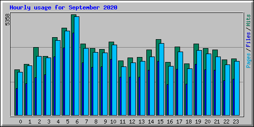 Hourly usage for September 2020